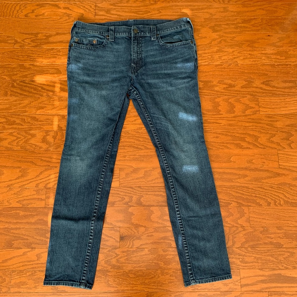 True Religion Rocco Relaxed Skinny Blue Jeans 40
